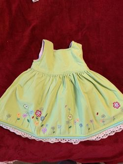 Light green denim dress with flowers size 2t