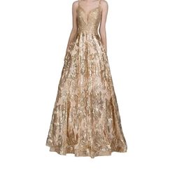 Dress Gold Natasha Couture Party Prom Formal Gown Formal