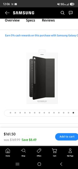 Book Cover Keyboard Slim for Galaxy Tab 10 FE/S9 FE/S9/Tab S9 5G - Black new