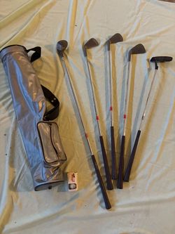 Junior golf clubs with bag