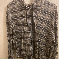 Hot topic plaid hood sweater