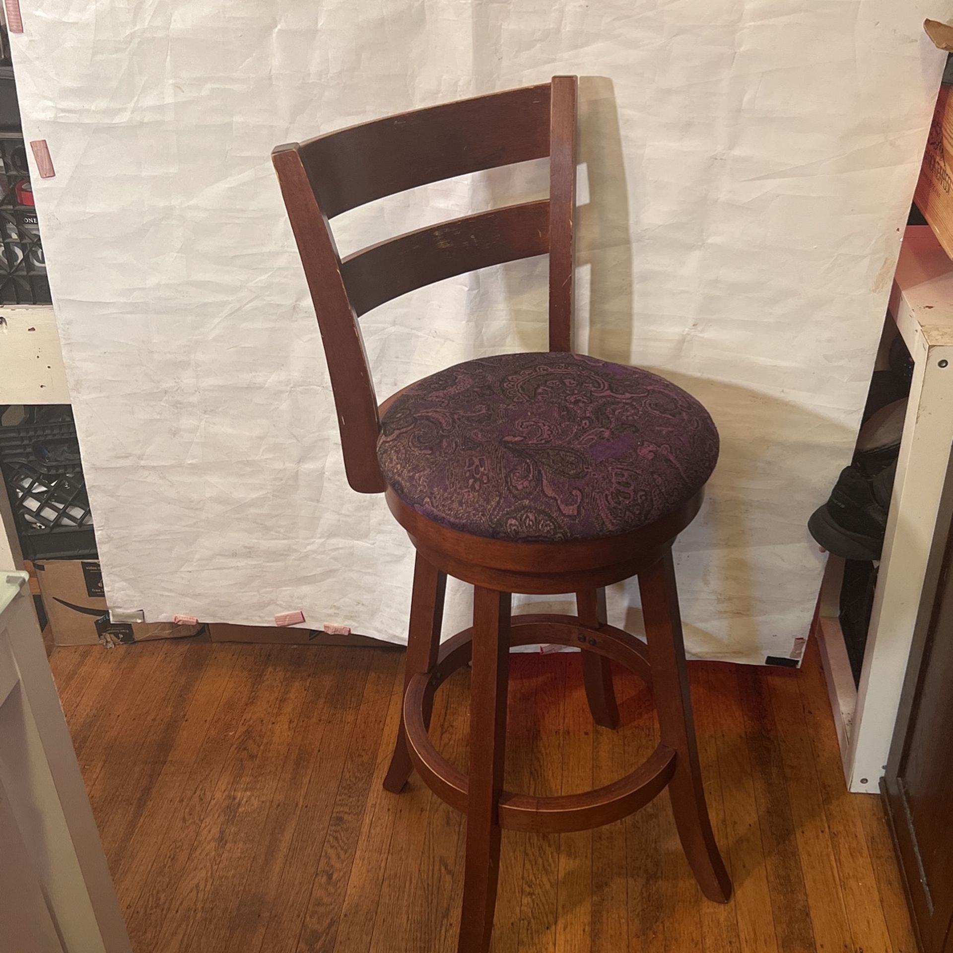 “NEW UPHOLSTERY!” Rock Solid High Quality Swivel Barstool 