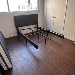 Full size bed frame and mattresses