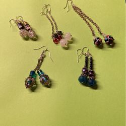 Earrings, Hand Made, Multiple Colors, 2” 2.5” 3” 3.5” 4”