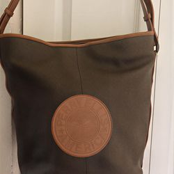 Perry Ellis America Large Vintage Leather Bag Rare