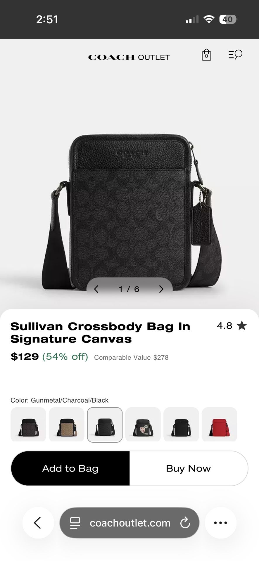 Mens Coach Bag $100
