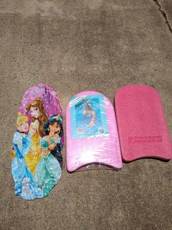 2 kickboards and a blow-up floatie