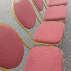 Four Great Condition Stackable Cushion Chairs 35 Firm