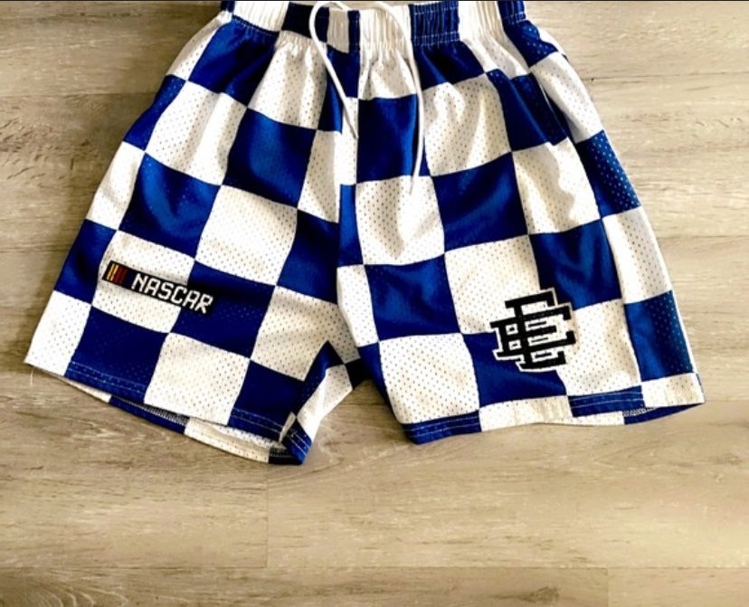 Blue And White Pattern Shorts