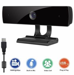 Webcam with Microphone,HD 1080P Webcam USB Computer Camera for Live Streaming Webcam,110 Degrees Wide-Angle 30fps for Laptop, Desktop, Conferencing,