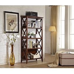 67'' Bookshelf 4 Tier Bookcases, Storage Rack Shelving Unit Collection Shelf, Solid Bookshelves Library Shelves for Living Room Bedroom Home Office Ki