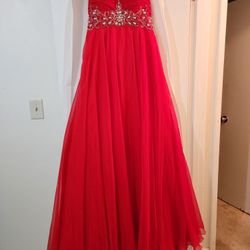 Red Full Length Formal Dress