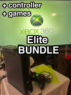 Xbox 360 ELITE Console • Games Bundle + Controller