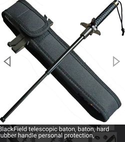 36” telescopic baton with glass breaker, new