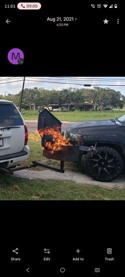 BBQ pit hitch w/ swing arm