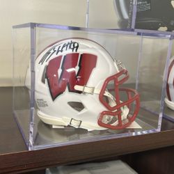 JJ Watt Autographed Mini Helmet With COA. Badgers