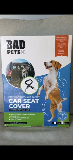 Bad Pets Inc. Heavy-Duty Waterproof Dog Car Seat Cover – 3-in-1 + Safety Belt