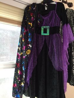 Girls witch dress with cape and hat