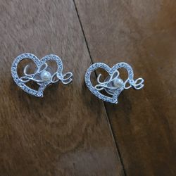 Lot Of 2 Metal Love In Heart Shoe Charms 