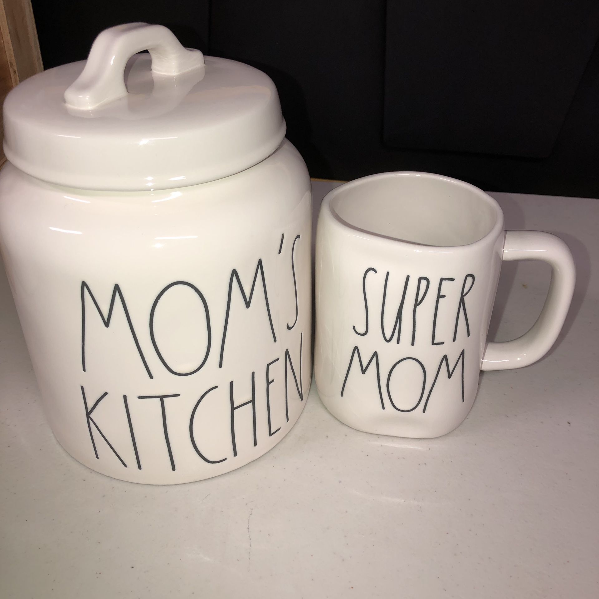 Rae Dunn Mother’s Day Set MOM'S KITCHEN CANISTER & SUPER MOM Mug