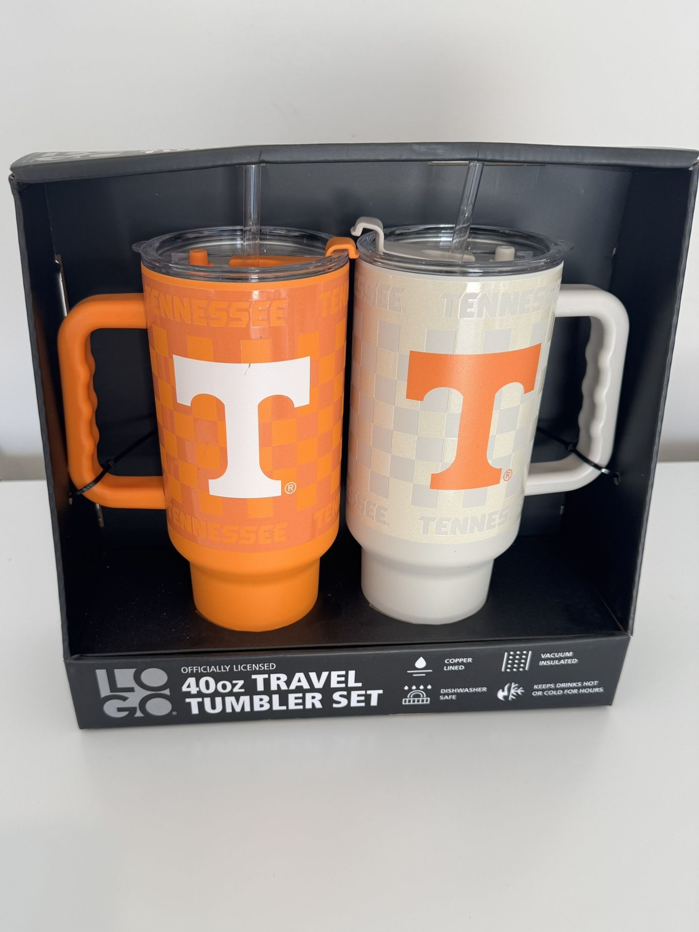 🏈 NEW Tennessee Volunteers 40oz Travel Tumbler Set (2-Pack) — Officially Licensed!