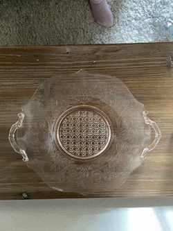 Pink Glass Plate, Lancaster Glass