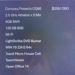Compaq Laptop, Running Windows 10