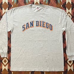 Vintage AAA 90’s MLB San Diego Padres Long Sleeve Tee Trevor Hoffman 51 Mens XL