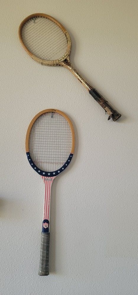 4 Vintage Collectible Wooden Tennis Racquets