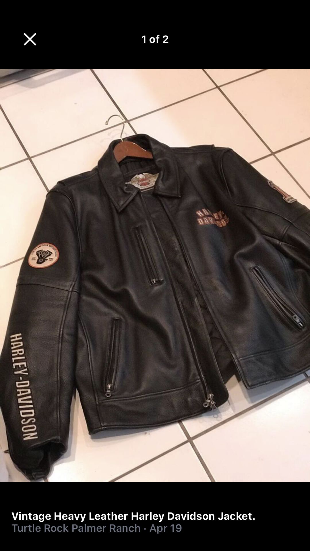 Harley Davidson Leather Riding Jacket XL with liner.