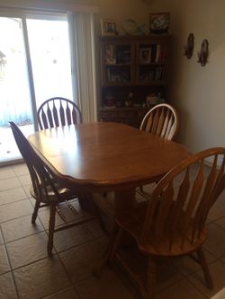 Solid oak dining table