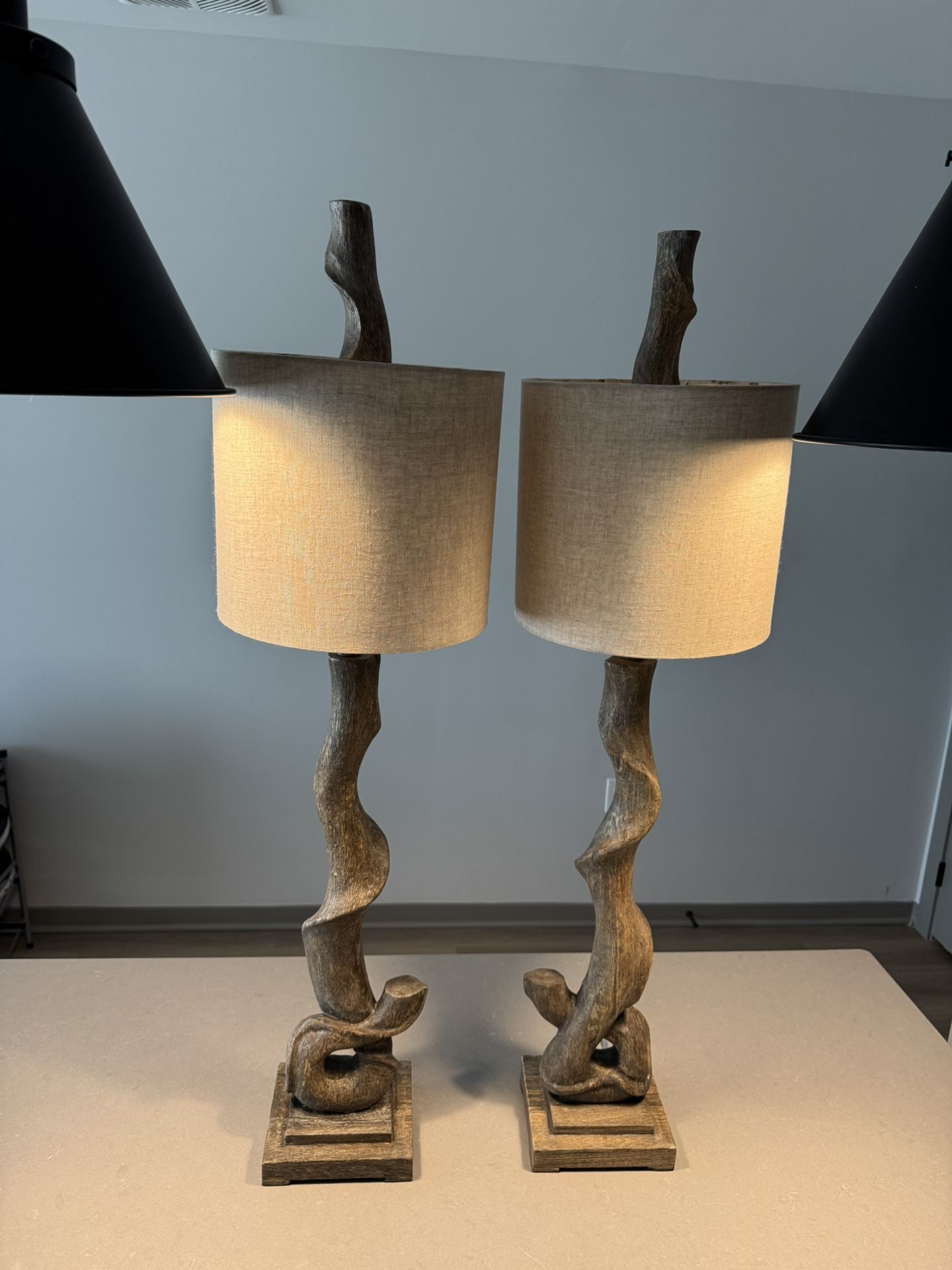Wooden Lamps - Set of 2