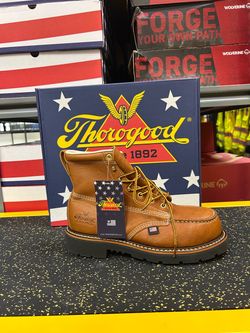 THOROGOOD AMERICAN HERITAGE- 6” TOBACCO STEEL MOC TOE BLK 90