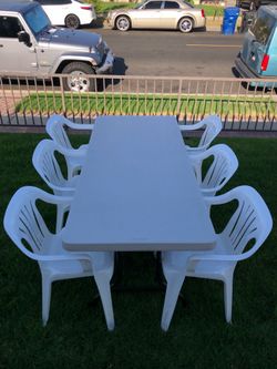 Tables, Chairs and Ice Chest