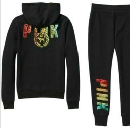 VS PINK Matching zip Hoodie & Leggins HTF!!