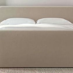 Saatva Upholstered Bedframe And Headboard - Queen Size 