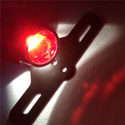 1" Round Tail Brake Light For Honda Shadow Yamaha Vstar Suzuki Boulevard Kawasaki PN:MT403-BK