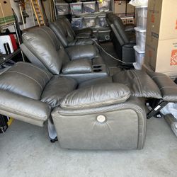 PRICE DROP! Two Electric  Double Recliners With Phone Charging With Cup Holders 