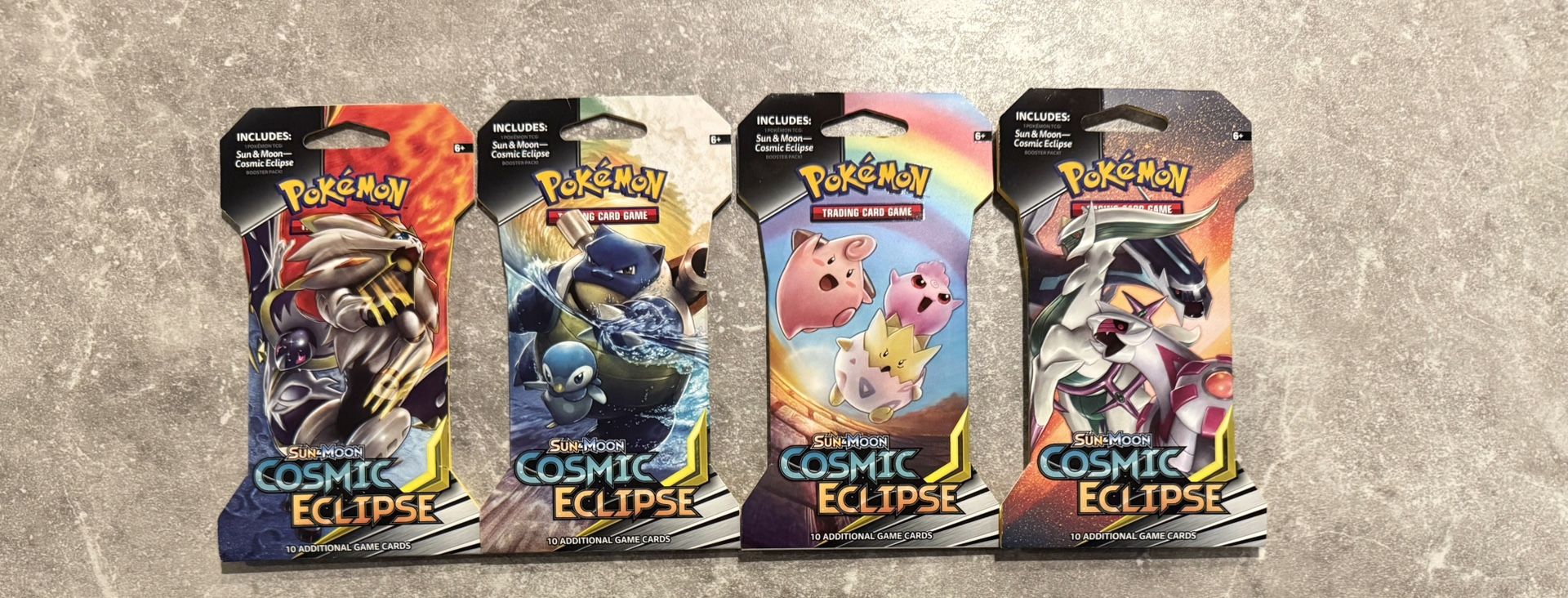 Pokemon Cosmic Eclipse Sleeved Booster Pack Art Set
