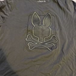 Psycho Bunny black t-shirt skull bones logo men size 3 
