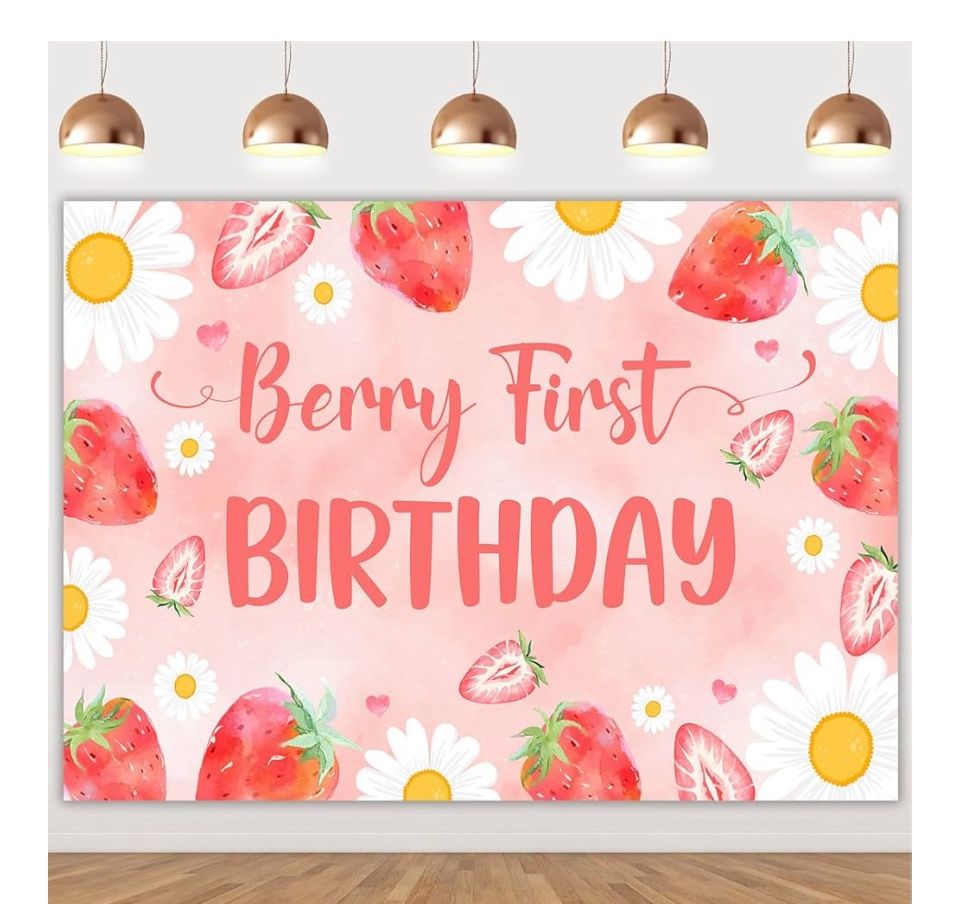 Berry First Birthday Banner