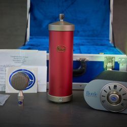 Rare Vintage Blue Bottle Tube Condenser Microphone (Serviced) Red Vocal Edition 
