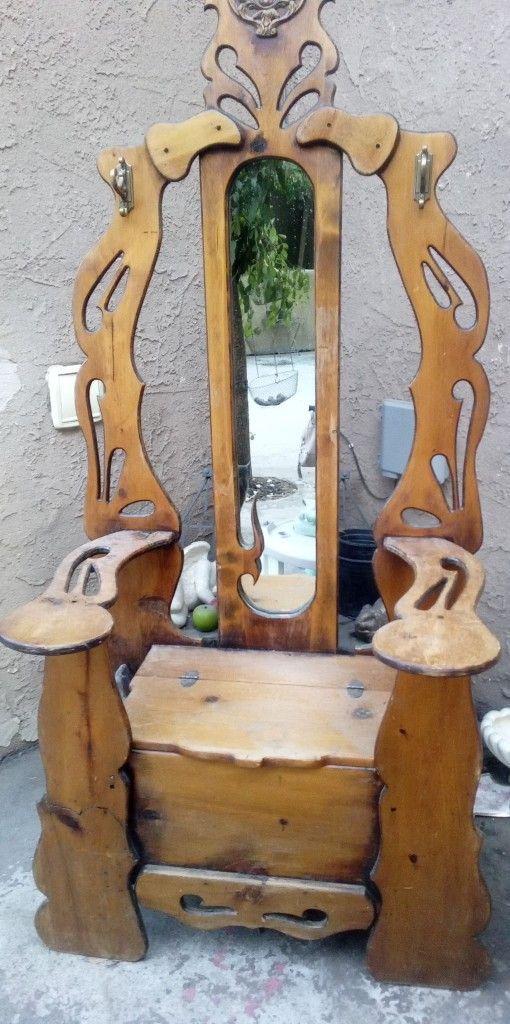 Vintage Door Entry Chair Coat Rack