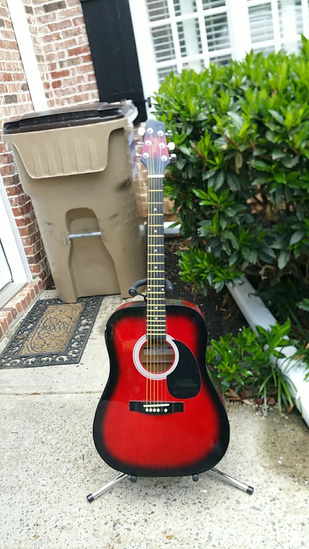 Stagg full size acoustic guitar red sunburst very nice