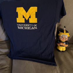 Michigan Football Shirt and Water Bottle