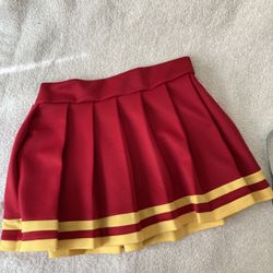 Gameday Cheerleader Pleated Red And Yellow Skirt