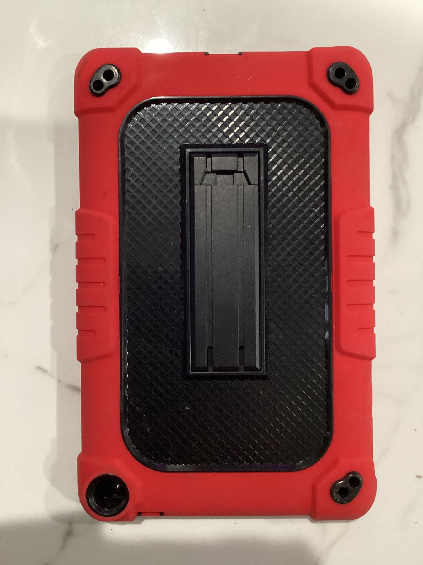 2022 Onn 7 Model Gen 3 Tablet Case & Strap Stand Red Black