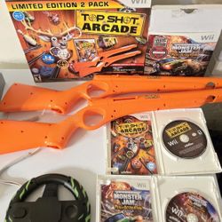 2 Used Wii video games Top Shot Arcade & Monster Jam