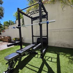 New Vesta Pr3000 Squat Rack | 230lbs Bumper plates | Adjustable Bench | Barbell | Plus Attachments Seen | FREE DELIVERY 🚚