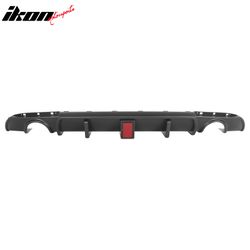 Fits 2015-2023 Chrysler 300 Rear Bumper Lip Diffuser W/LED Light PP Unpainted Black